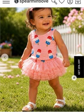 SpearmintLOVE Pink Popsicle Tulle Tank Matching Set